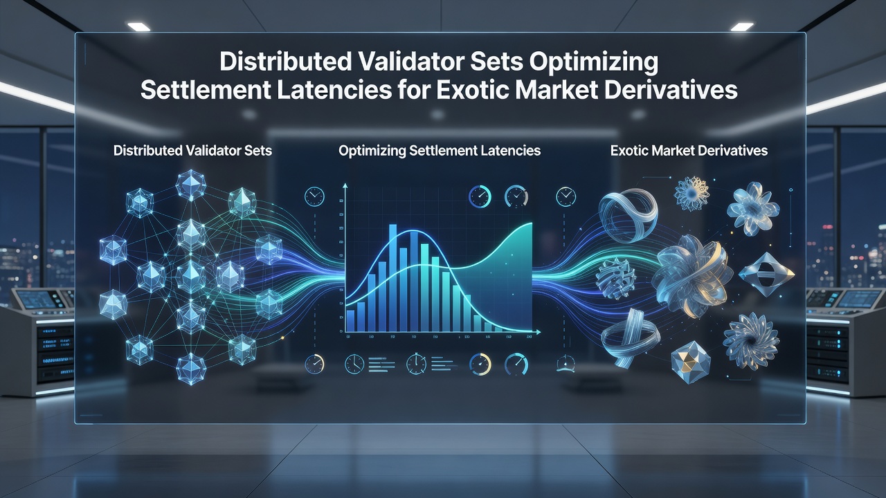 Illustration der Latenzreduktion durch verteilte Validatoren bei der Abwicklung exotischer Derivate in Echtzeit-Märkten